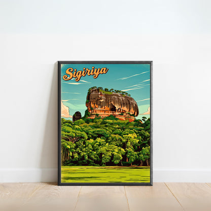 Sigiriya Vintage Travel Poster