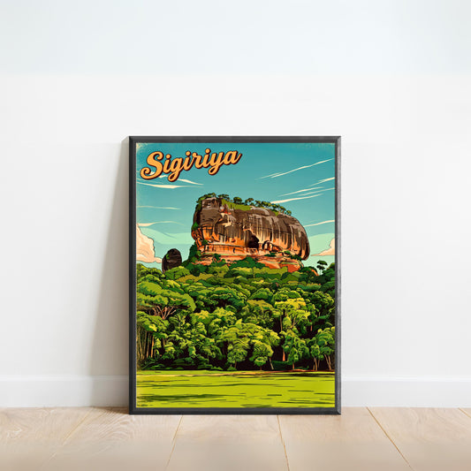 Sigiriya Vintage Travel Poster