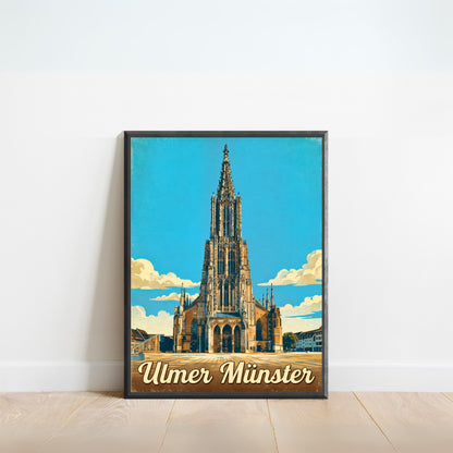 Ulmer Münster Vintage Travel Poster - Gothic Glory of Ulm