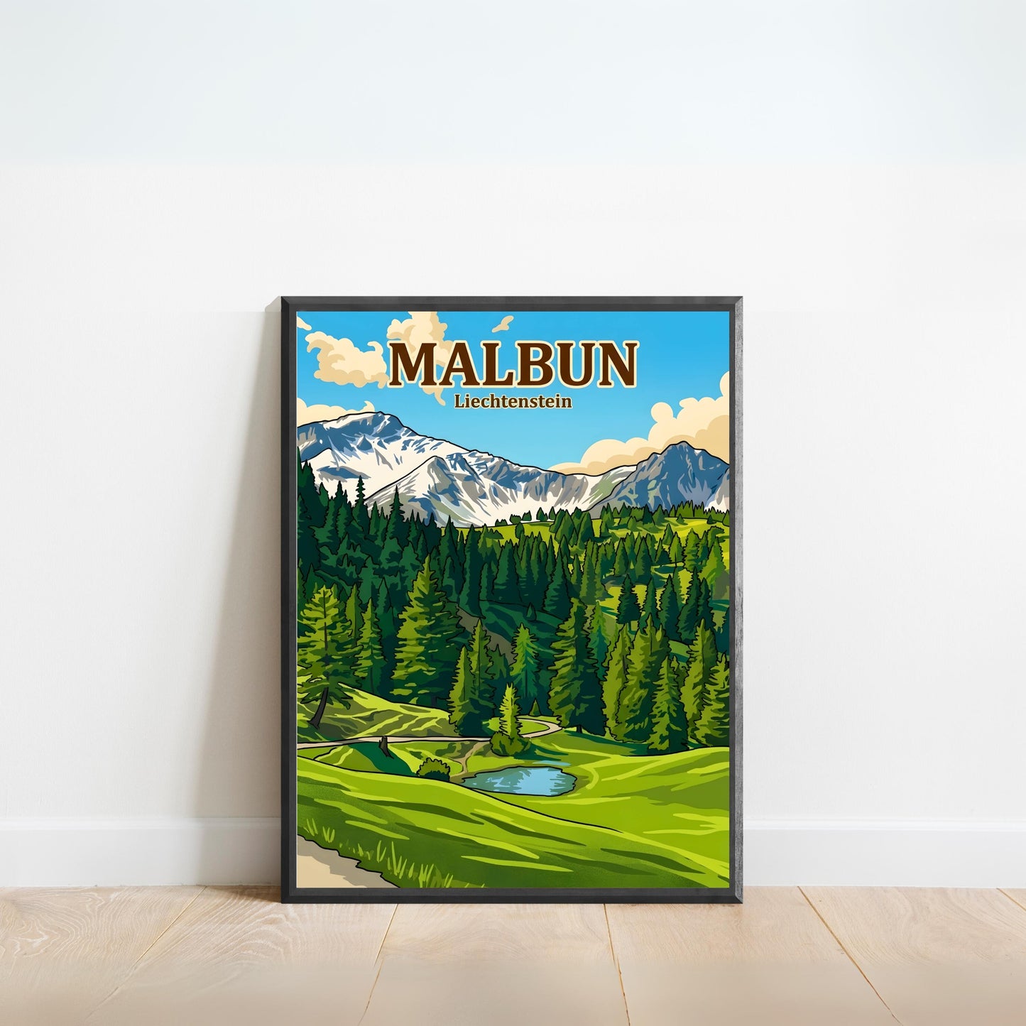 Malbun Vintage Travel Poster - Alpine Horizon