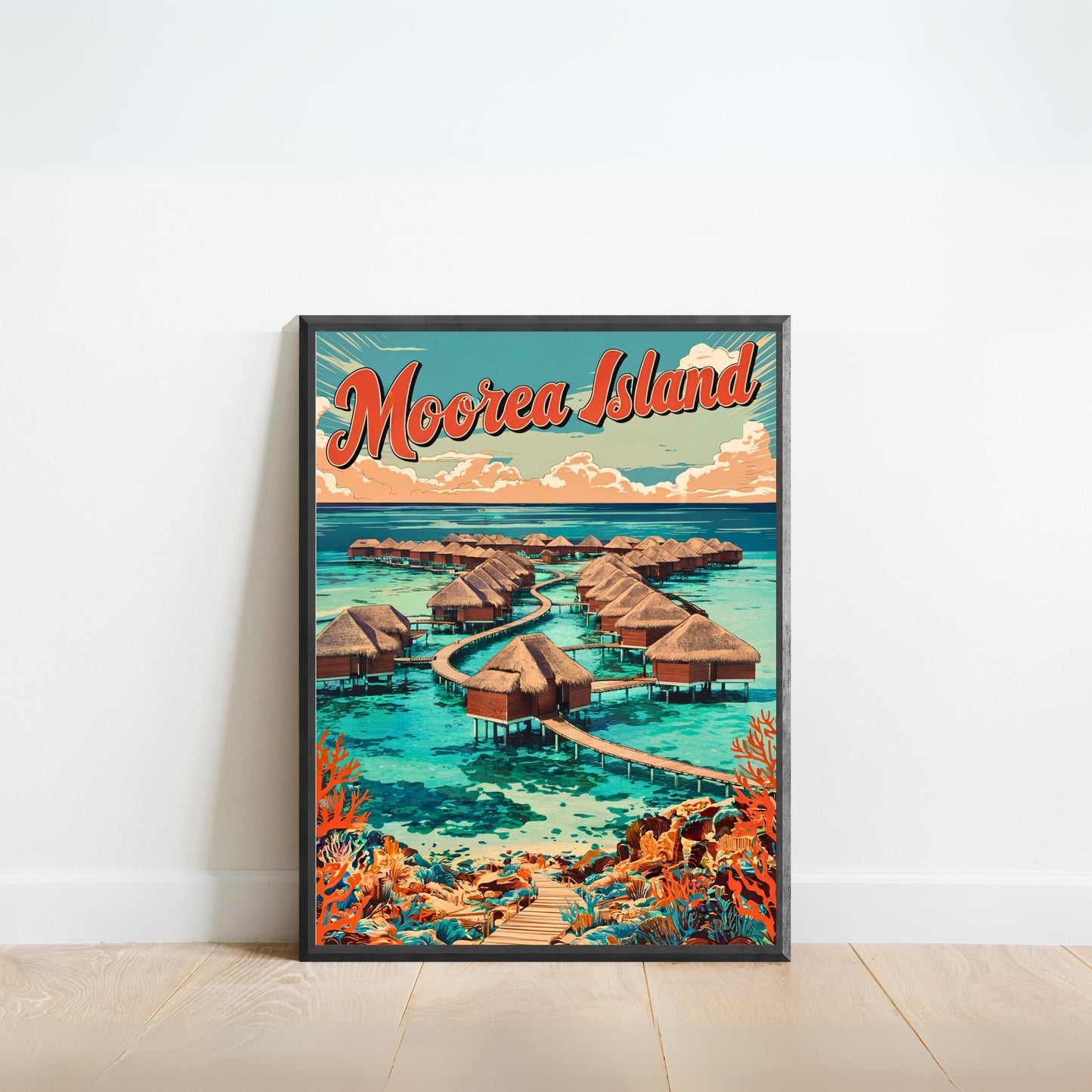 Moorea Island Vintage Travel Poster - Beautiful Vacation Spot