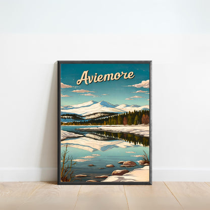 Aviemore Vintage Travel Poster - Cairngorms