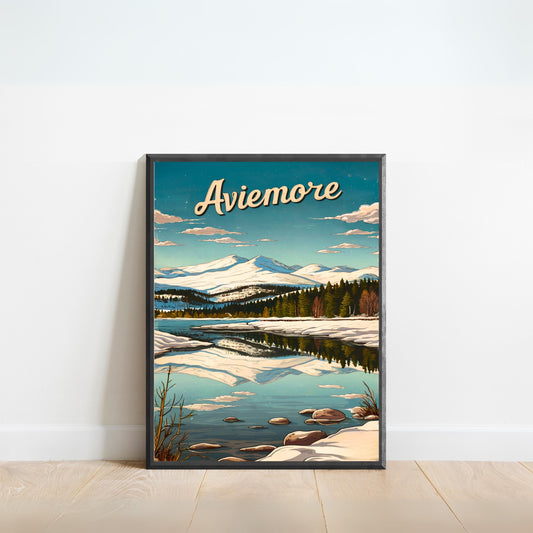 Aviemore Vintage Travel Poster - Cairngorms