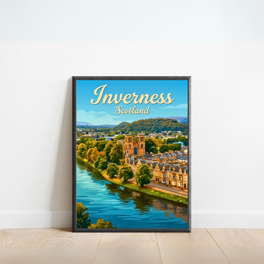 Inverness Vintage Travel Poster - Scotland Landscape