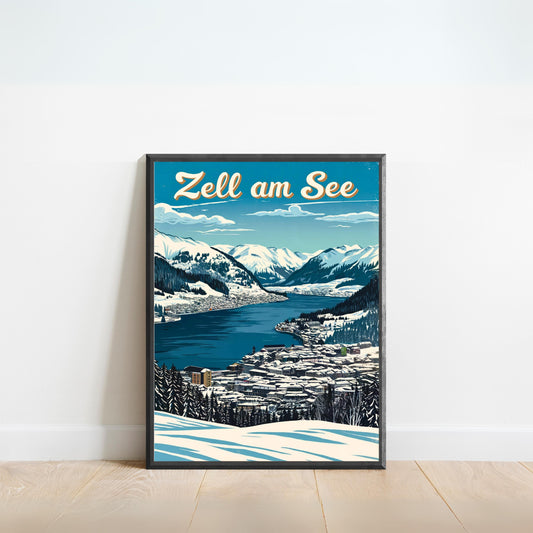 Zell am See Vintage Travel Poster - Jewel of the Alps