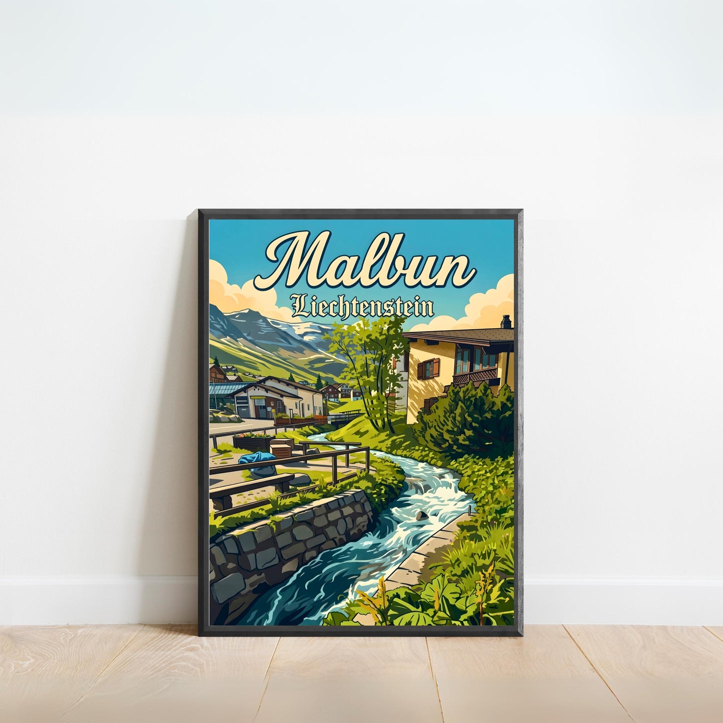 Malbun Vintage Travel Poster - Countryside