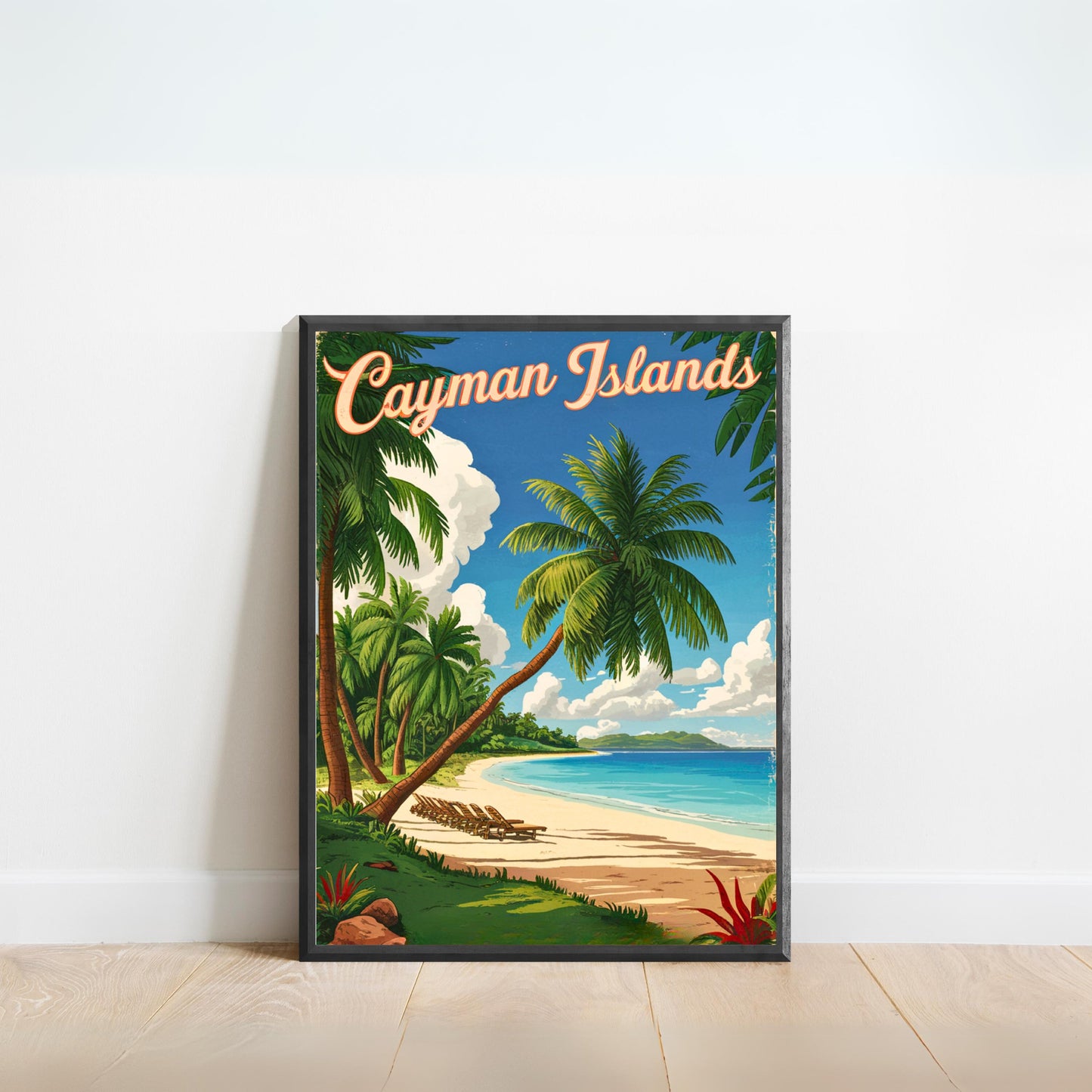 Cayman Islands Vintage Travel Poster - Scenic Coastal Views