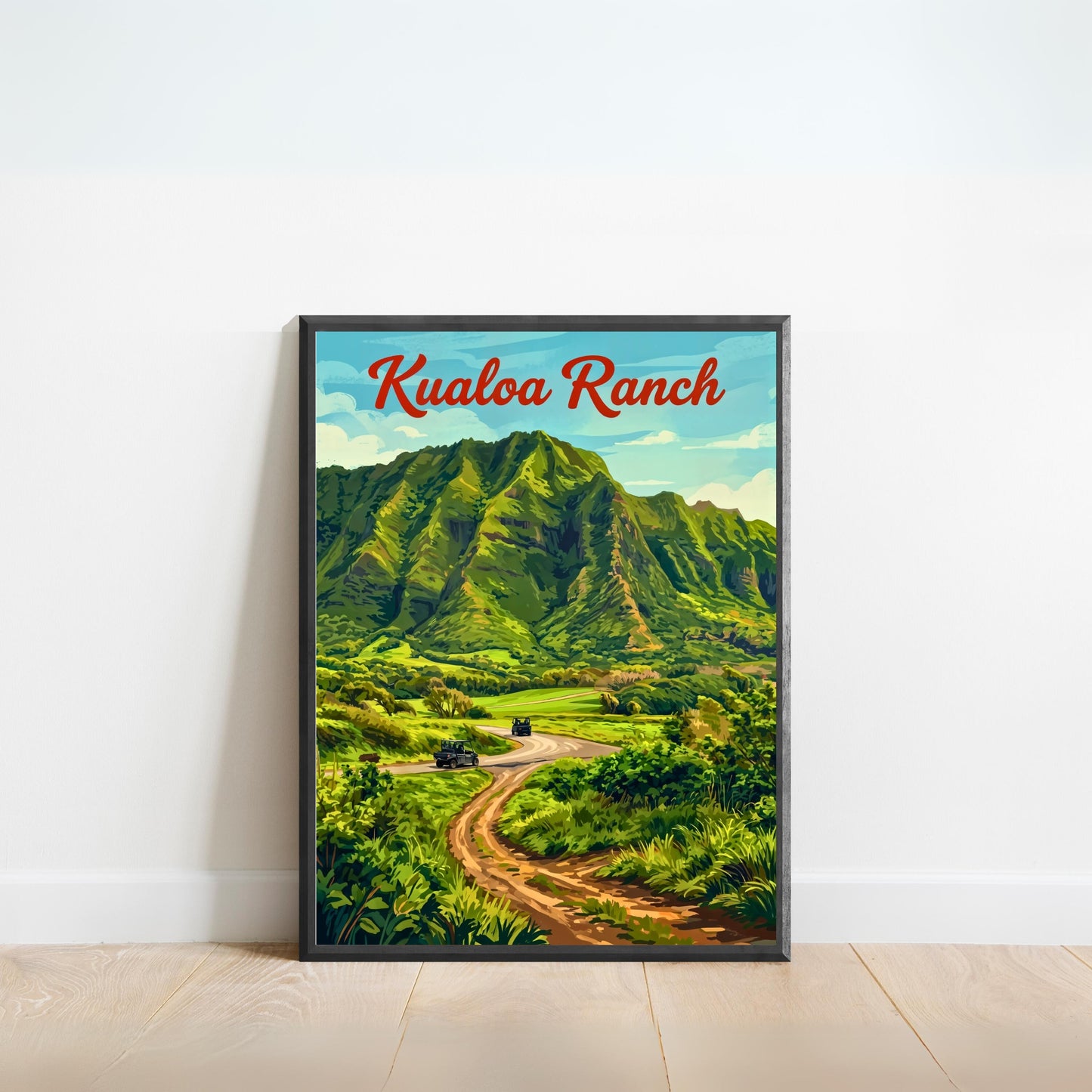 Kualoa Ranch Vintage Travel Poster