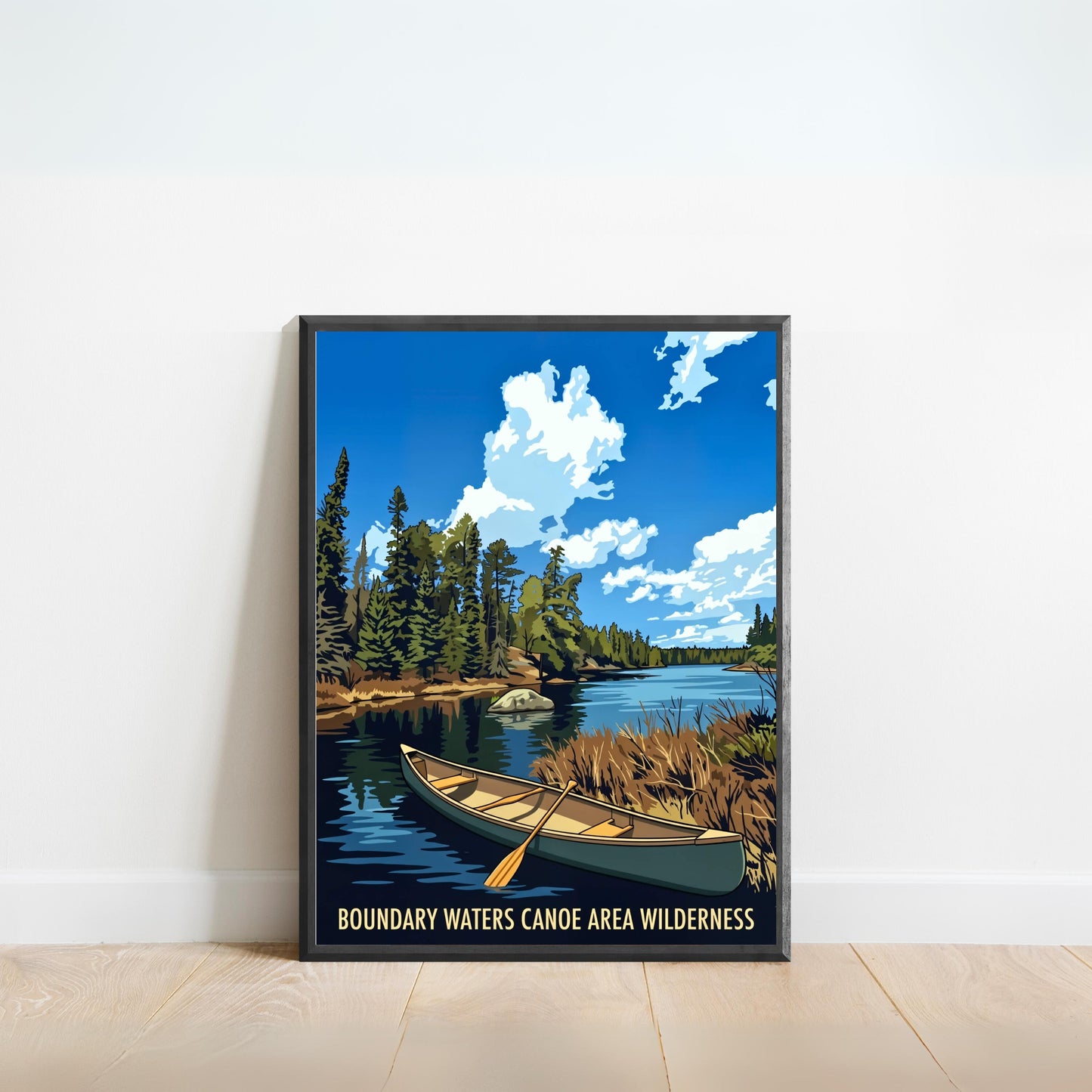 Boundary Waters Canoe Area Wilderness Vintage Travel Poster - Wild Lakes of Minnesota