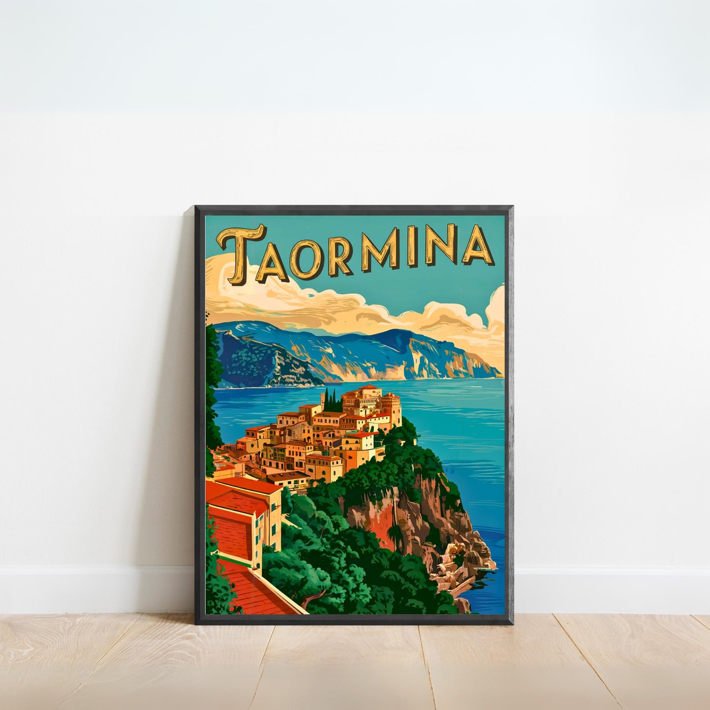 Taormina Vintage Travel Poster - Sicily Charm