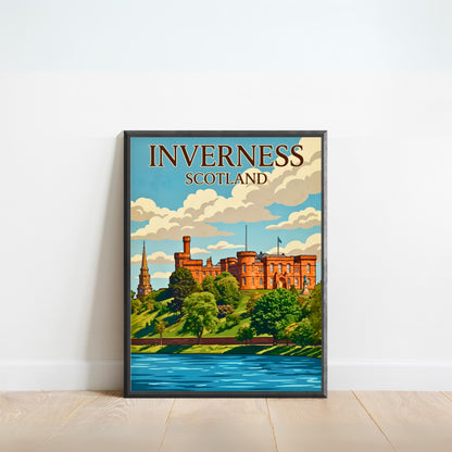 Inverness Vintage Travel Poster- Scotland by the River