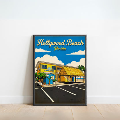 Hollywood Beach Vintage Travel Poster - Hotel Paradise by the Sea