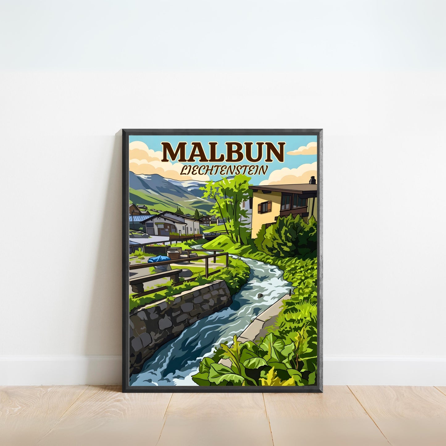 Malbun Vintage Travel Poster - Peaceful Living