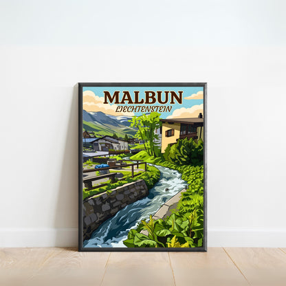 Malbun Vintage Travel Poster - Peaceful Living