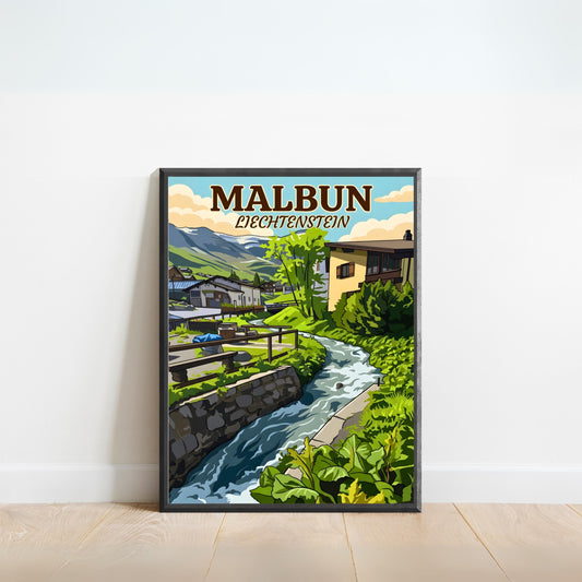 Malbun Vintage Travel Poster - Peaceful Living