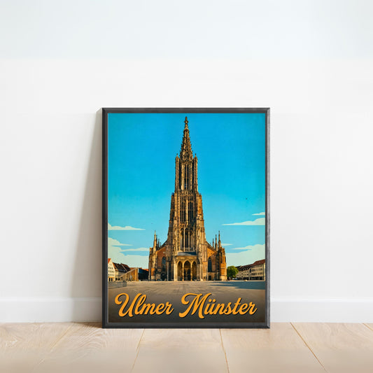 Ulmer Münster Vintage Travel Poster - Historic Ulm