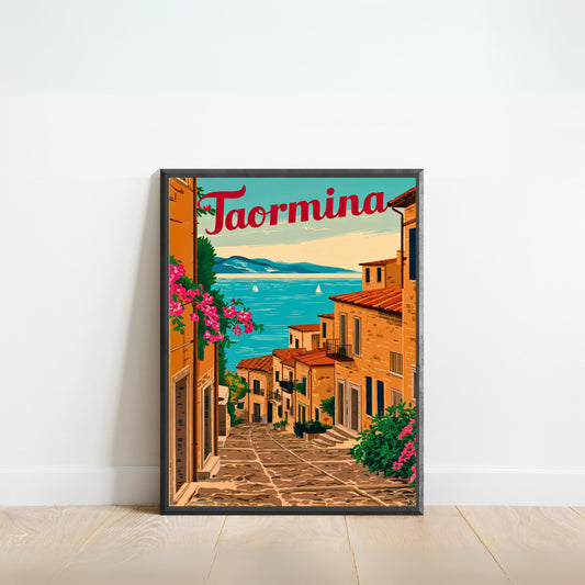 Taormina Vintage Travel Poster