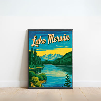 Lake Merwin Vintage Travel Poster