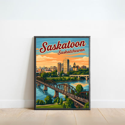 Saskatoon Vintage Travel Poster - Canada