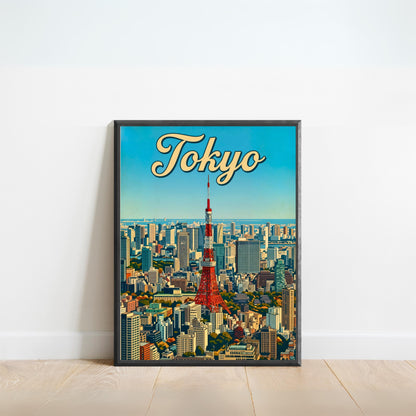 Tokyo Vintage Travel Poster - Tower
