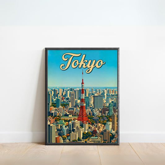 Tokyo Vintage Travel Poster - Tower