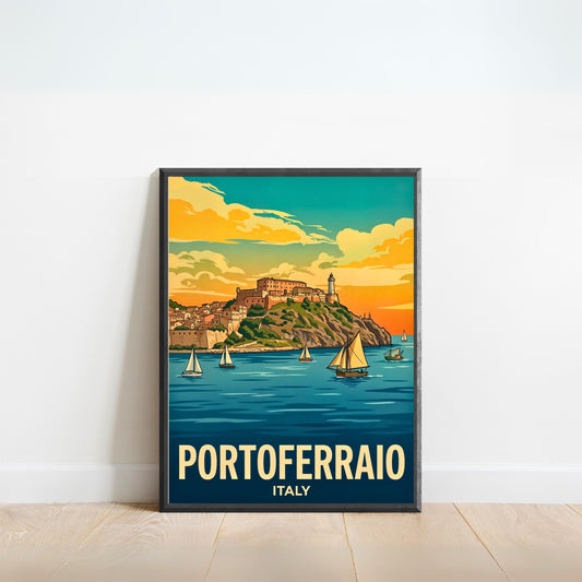Portoferraio Vintage Travel Poster - Mediterranean Splendor