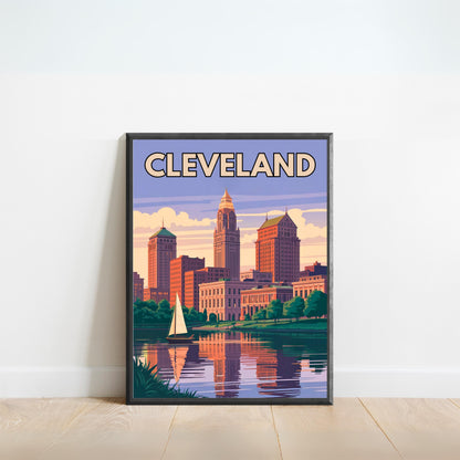 Cleveland Vintage Travel Poster - Heartbeat of Ohio