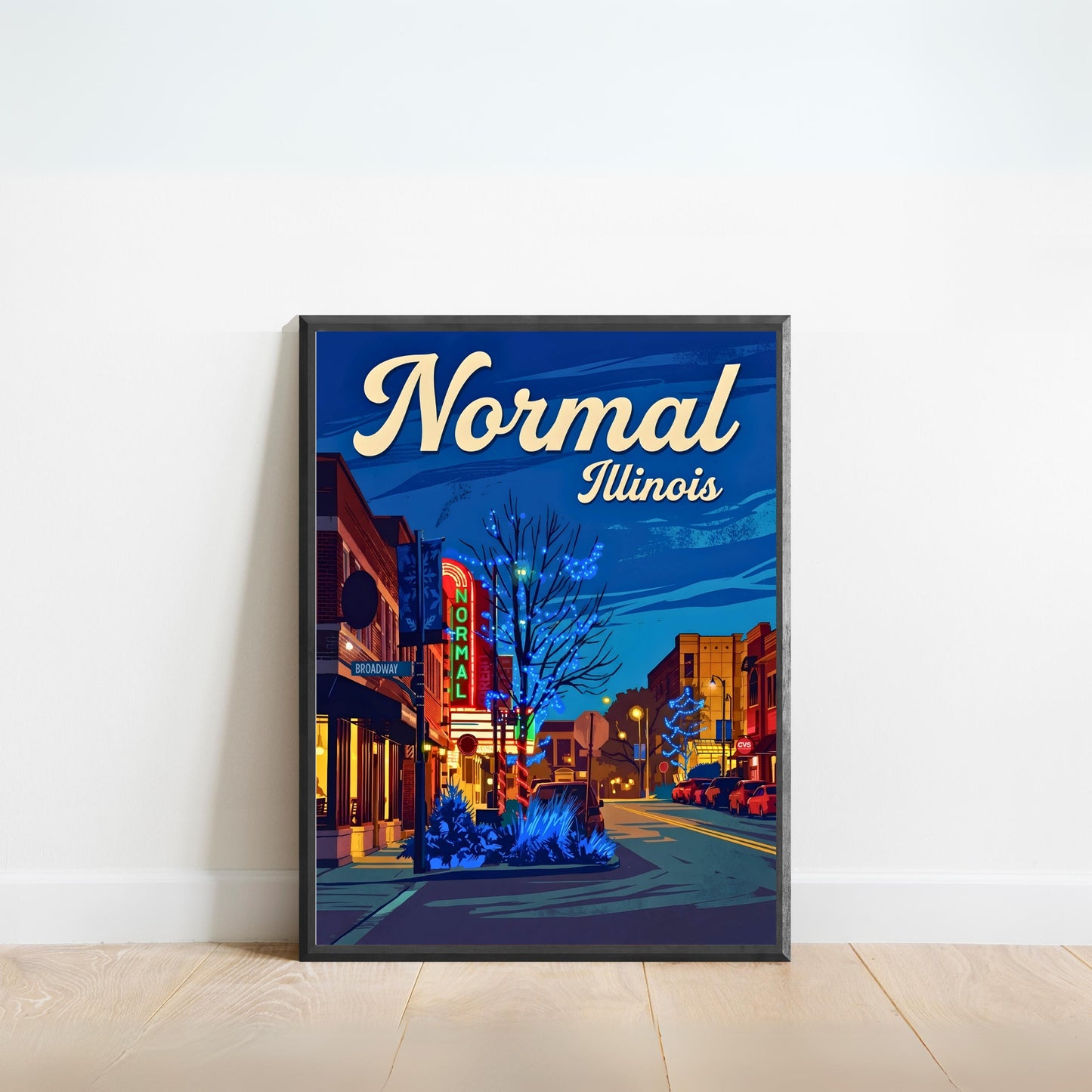 Normal, Illinois Vintage Travel Poster - Central Nights