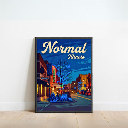 Normal, Illinois Vintage Travel Poster - Central Nights