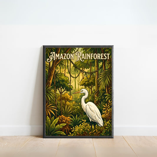 Amazon Rainforest Vintage Travel Poster - the Hidden Jungle