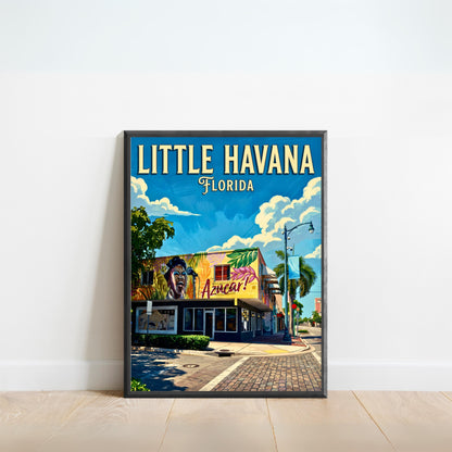 Little Havana Vintage Travel Poster -  Soul of Miami, Florida