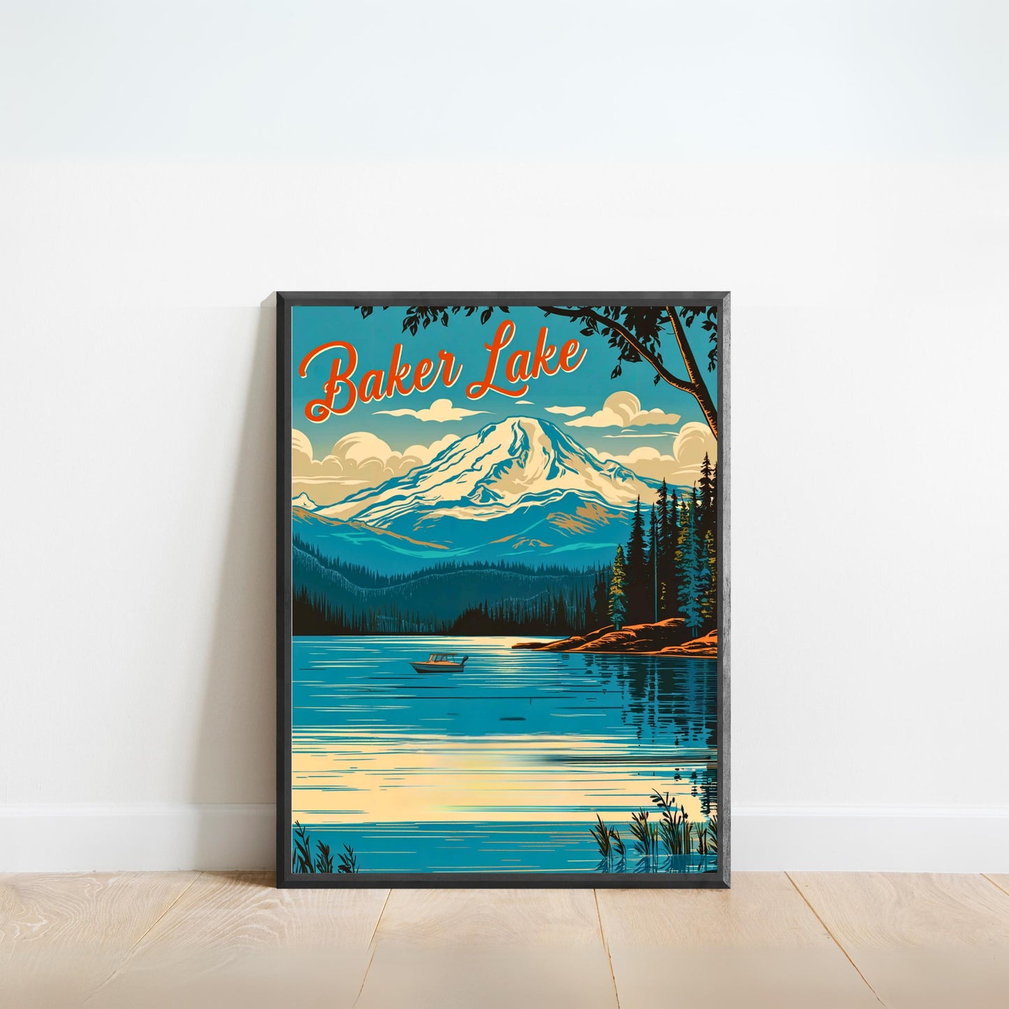 Baker Lake Vintage Travel Poster
