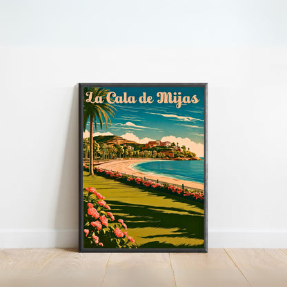 La Cala de Mijas Vintage Travel Poster - Golden Shores of La Cala
