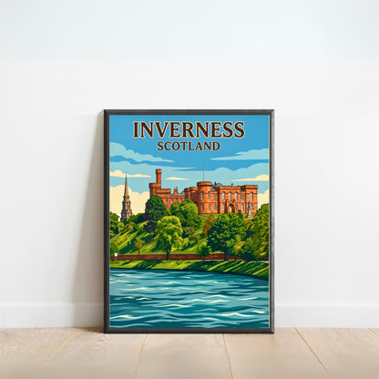 Inverness Vintage Travel Poster - Scotland Landmarks