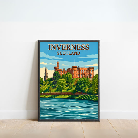 Inverness Vintage Travel Poster - Scotland Landmarks