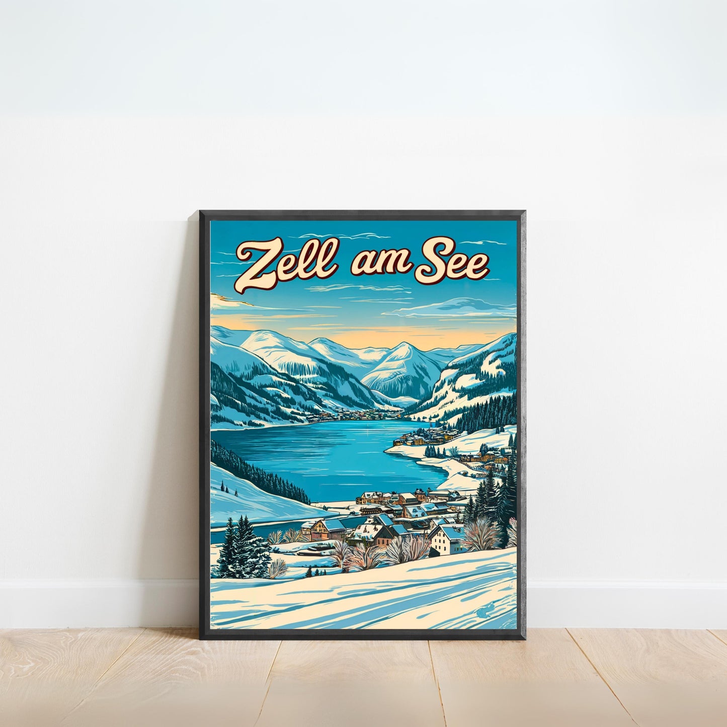 Zell am See Vintage Travel Poster - Austrian alpine town