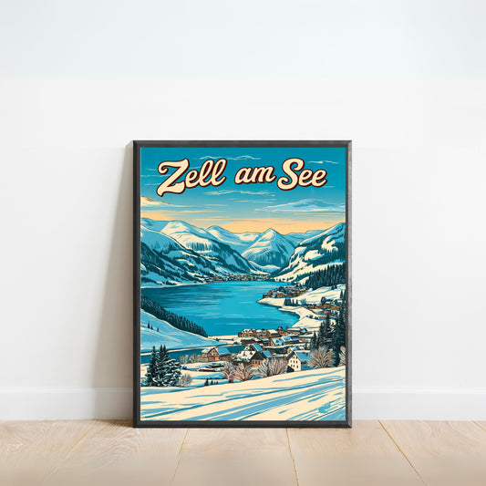 Zell am See Vintage Travel Poster - Austrian alpine town