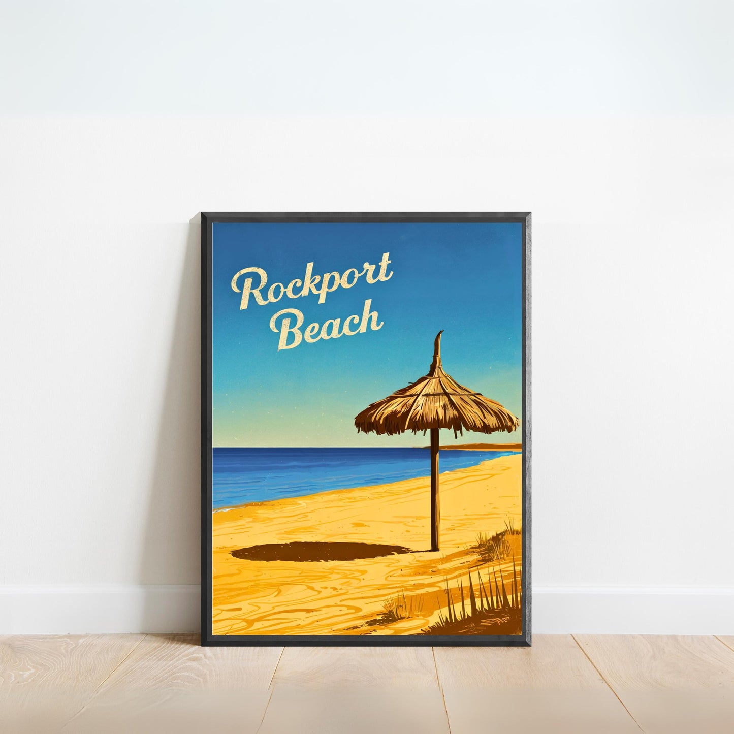 Rockport Beach Vintage Travel Poster  - Serene Beach