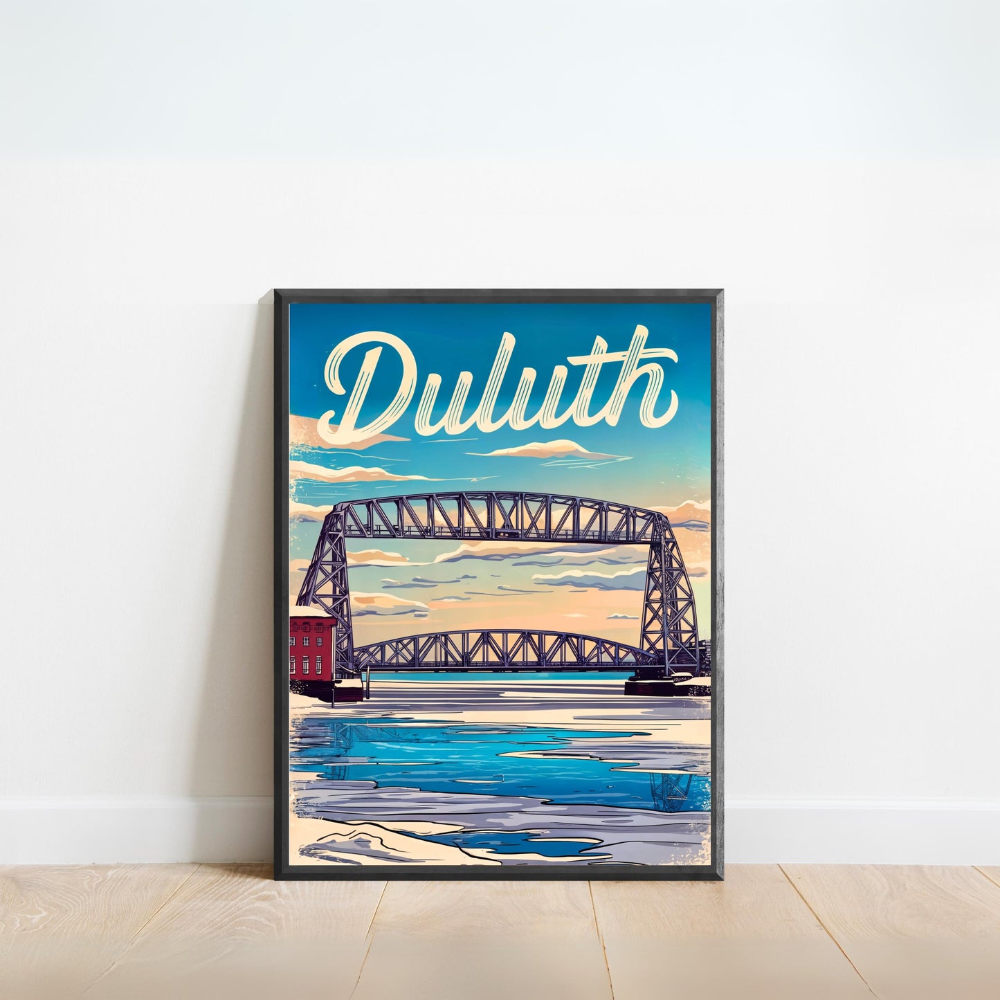 Duluth Vintage Travel Poster - Captivating Bridge Minnesota