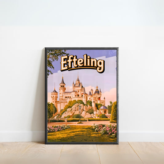 Efteling Vintage Travel Poster - The Heart of Dutch Fantasy