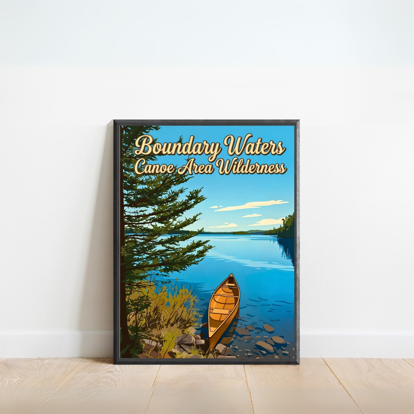 Boundary Waters Canoe Area Wilderness Vintage Travel Poster - Minnesota