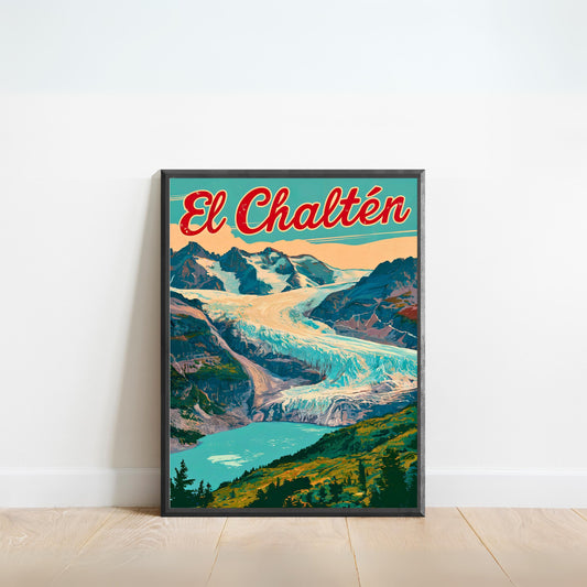 El Chaltén Travel Poster - Stunning Gateway to Patagonia's Peaks