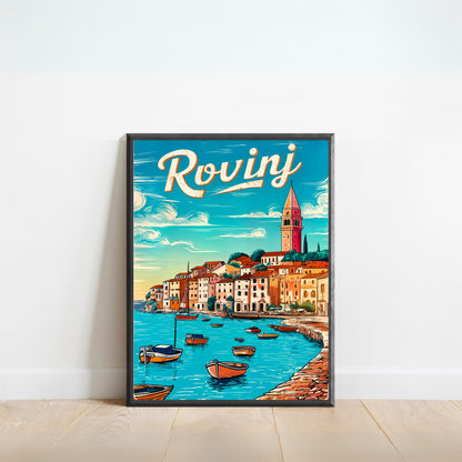 Rovinj, Vintage Travel Poster - The Pearl of the Adriatic