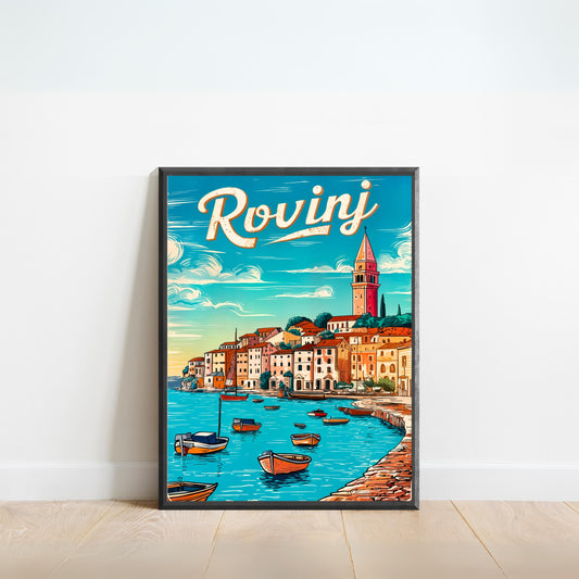 Rovinj, Vintage Travel Poster - The Pearl of the Adriatic
