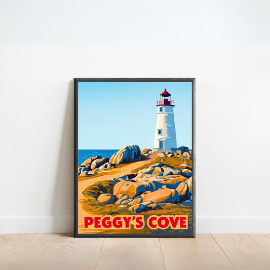 Peggy’s Cove Vintage Travel Poster - Iconic Canada Lighthouse Serenity