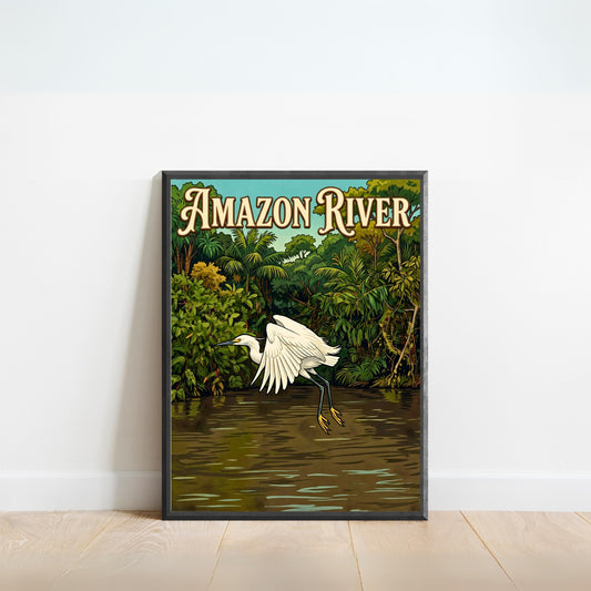 Amazon River Vintage Travel Poster - Spirit of the Tropical River