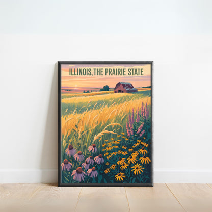 Illinois Vintage Travel Poster - Explore the Heartland