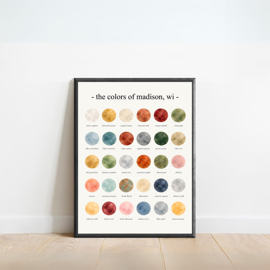The Colors of Madison, WI - Watercolor Print