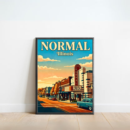 Normal, Illinois Vintage Travel Poster - Captivating Street View