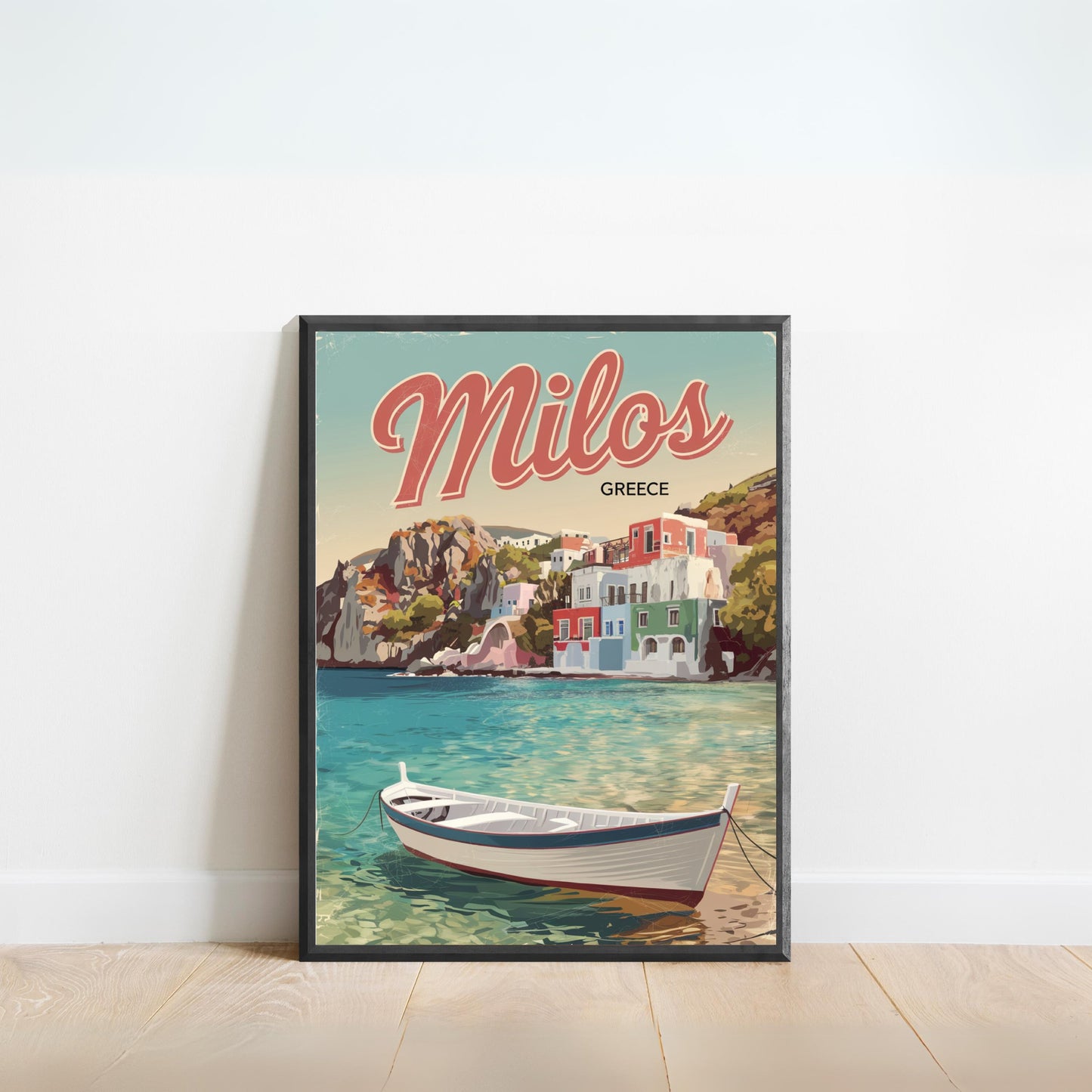 Milos Vintage Travel Poster - Charming Villages